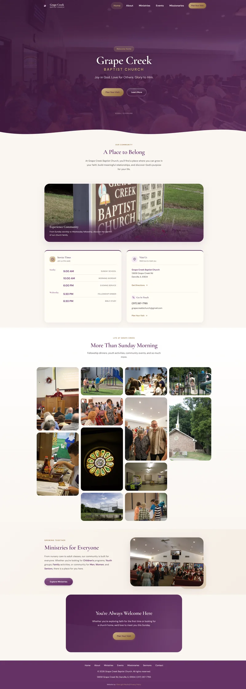 Grape Creek Baptist Church desktop view